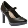 Clarks Ambyr Shine Black Leather Mary Jane Heel Pump -Walking On A Cloud claambyrs01
