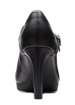 Clarks Ambyr Shine Black Leather Mary Jane Heel Pump -Walking On A Cloud claambyrs01c