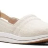 Clarks Breeze Step Beige Canvas Slip-On Sneaker -Walking On A Cloud clabreezestep08