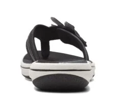 Clarks Brinkley Flora Black White Thong Sandal -Walking On A Cloud clabrinkleyf01c