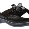 Clarks Brinkley Flora Black Patent Thong Sandal -Walking On A Cloud clabrinkleyf31