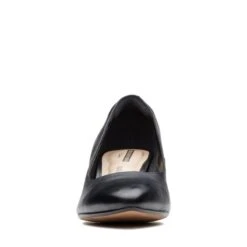 Clarks Linvale Jerica Black Leather Pump -Walking On A Cloud clalinvalej01b