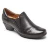 Laurel Slip-On Black Leather Low Heel -Walking On A Cloud coblaurelso01a