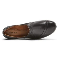 Laurel Slip-On Black Leather Low Heel -Walking On A Cloud coblaurelso01e