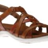 Rubey Woven Tan Brown Leather Sandal -Walking On A Cloud cobrubeyw06