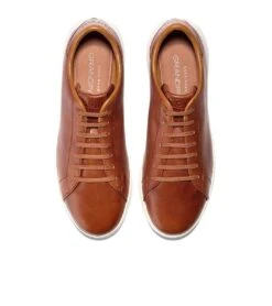 Cole Haan GrandPrø Brown Leather Lace-Up Tennis Sneaker -Walking On A Cloud coltennis06final