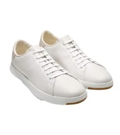 Cole Haan GrandPrø White Leather Lace-Up Tennis Sneaker -Walking On A Cloud coltennis09df