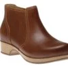 Dansko Barbara Tan Brown Oiled Leather Ankle Boot -Walking On A Cloud danbarbara06