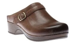 Dansko Berry Brown Milled Burnished Leather Clog