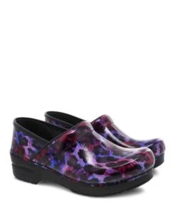 Dansko Professional Painted Leopard Patent Clog -Walking On A Cloud danprofplp01c