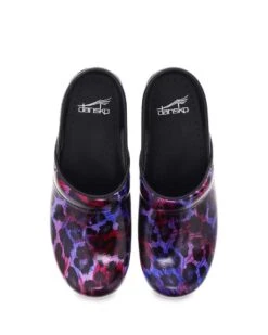 Dansko Professional Painted Leopard Patent Clog -Walking On A Cloud danprofplp01f