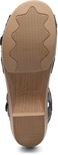 Dansko Season Black Leather Sandal -Walking On A Cloud danseason01c