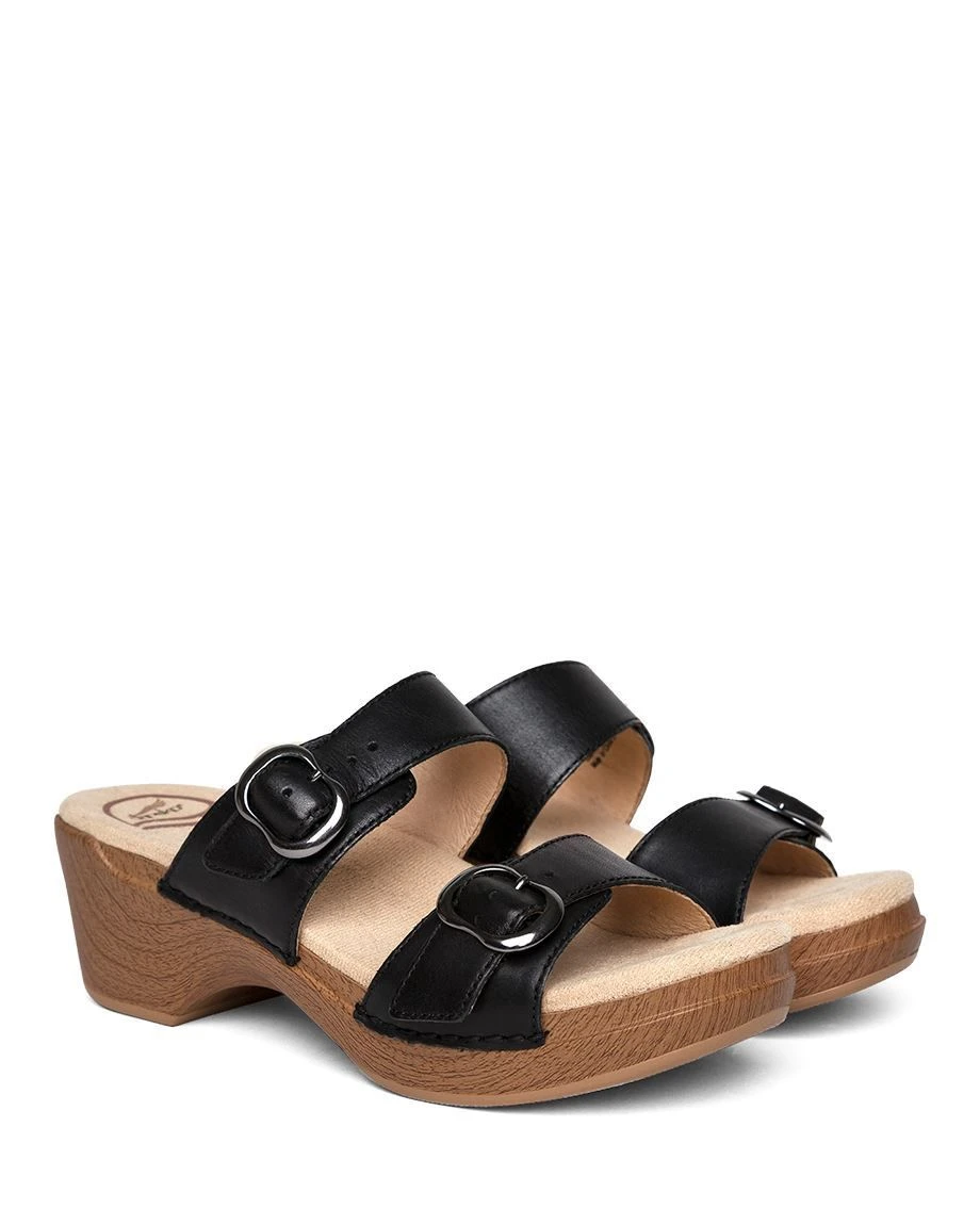 Dansko Sophie Black Leather Slide Sandal 5 Dansko Sophie Black Leather Slide Sandal - Image 3