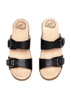 Dansko Sophie Black Leather Slide Sandal 14 Dansko Sophie Black Leather Slide Sandal -Walking On A Cloud dansophie1f