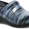 Dansko XP 2.0 Teal Striped Patent Leather Clog 1 Dansko XP 2.0 Teal Striped Patent Leather Clog -Walking On A Cloud danxp2003