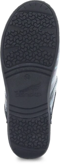 Dansko XP 2.0 Teal Striped Patent Leather Clog -Walking On A Cloud danxp2003c