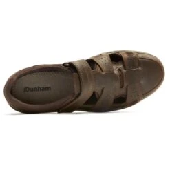 FitSmart Brown Leather Fisherman Sandal -Walking On A Cloud dunfitsmart02e