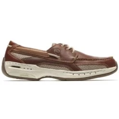 Captain Brown Leather Boat Shoe -Walking On A Cloud dunmcn410brc