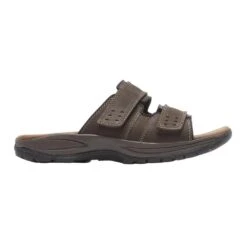 Newport Dark Brown Adjustable Slide Sandal -Walking On A Cloud dunnewports02e