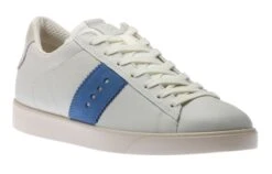 ECCO Street Lite White Regatta Blue Stripe Lace-Up Sneaker