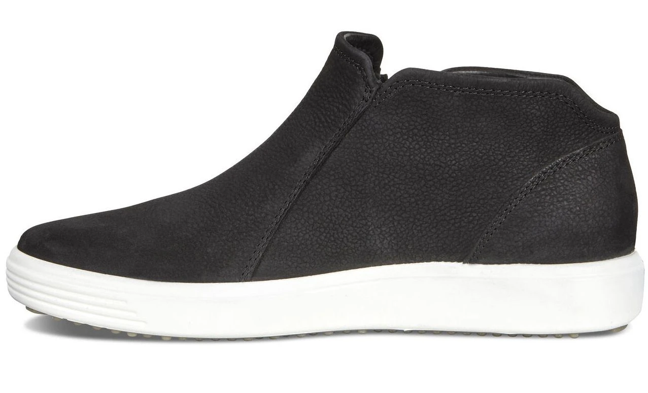 ECCO Soft 7 Black Leather White Sole Zip Low Ankle Bootie 5 ECCO Soft 7 Black Leather White Sole Zip Low Ankle Bootie - Image 3