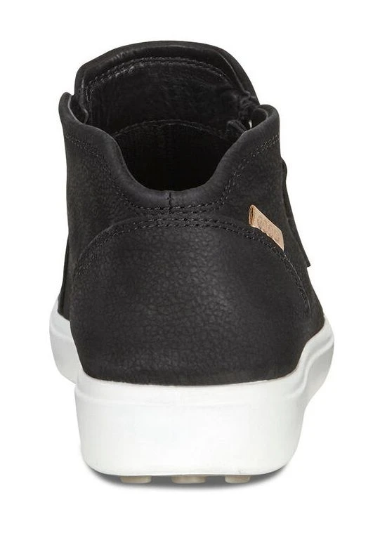 ECCO Soft 7 Black Leather White Sole Zip Low Ankle Bootie 6 ECCO Soft 7 Black Leather White Sole Zip Low Ankle Bootie - Image 4