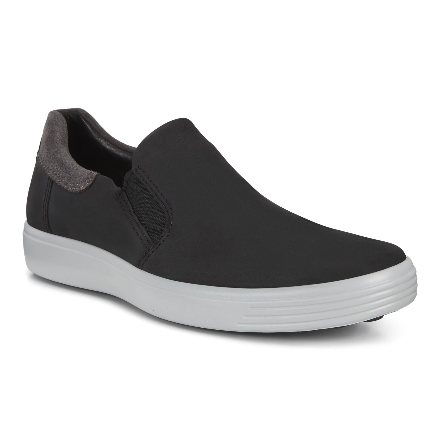 ECCO Men's Soft 7 Black Nubuck Leather Slip-On Sneaker 3 ECCO Men's Soft 7 Black Nubuck Leather Slip-On Sneaker