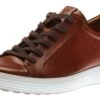 ECCO Men's Soft 7 Cognac Brown Leather Lace-Up Sneaker 1 ECCO Men's Soft 7 Cognac Brown Leather Lace-Up Sneaker -Walking On A Cloud ecc47036406