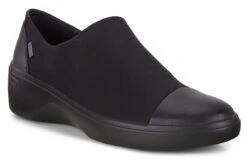 ECCO Soft 7 Black Gore-Tex Waterproof Slip-On Wedge Shoe