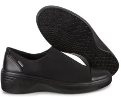 ECCO Soft 7 Black Gore-Tex Waterproof Slip-On Wedge Shoe -Walking On A Cloud ecc47091301a