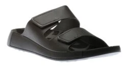 ECCO Men's 2nd Cozmo Black Leather Double Strap Slide Sandal