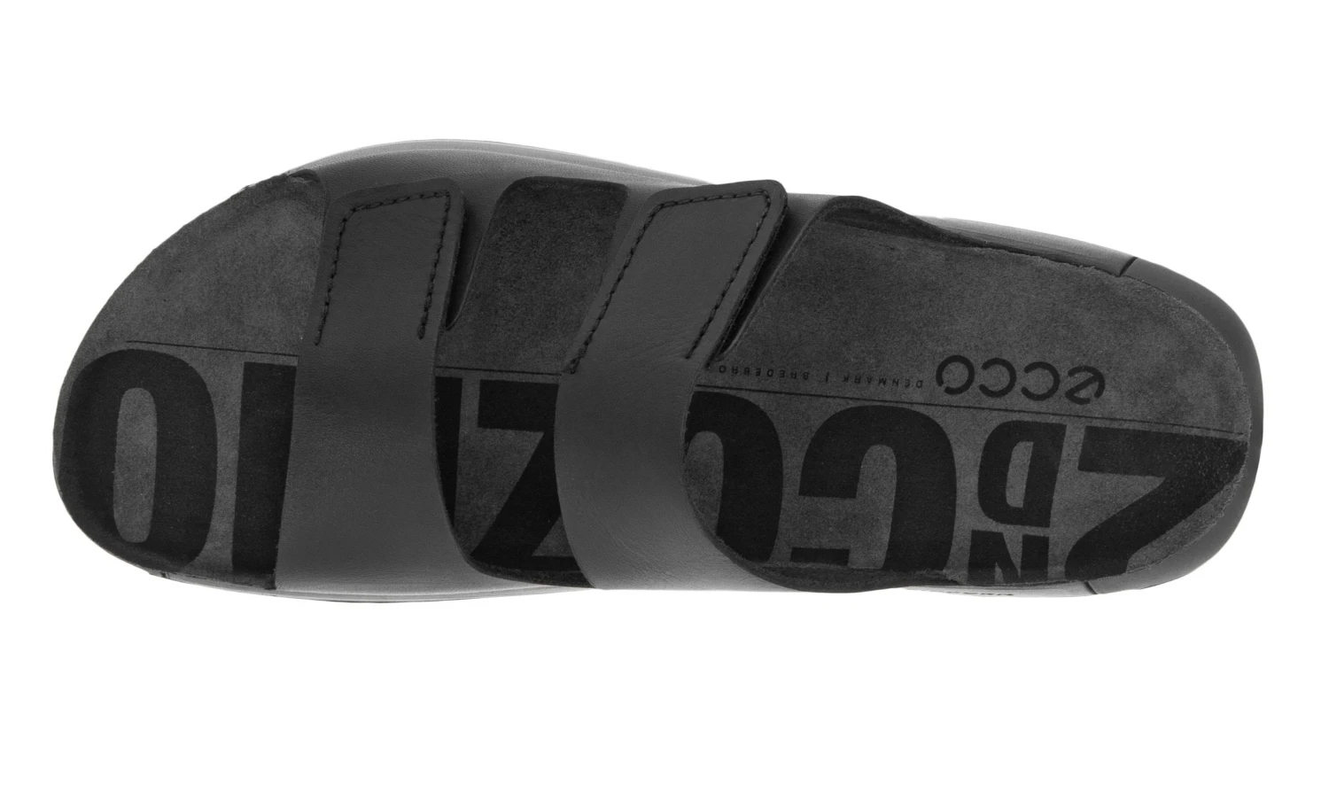 ECCO Men's 2nd Cozmo Black Leather Double Strap Slide Sandal 4 ECCO Men's 2nd Cozmo Black Leather Double Strap Slide Sandal - Image 2