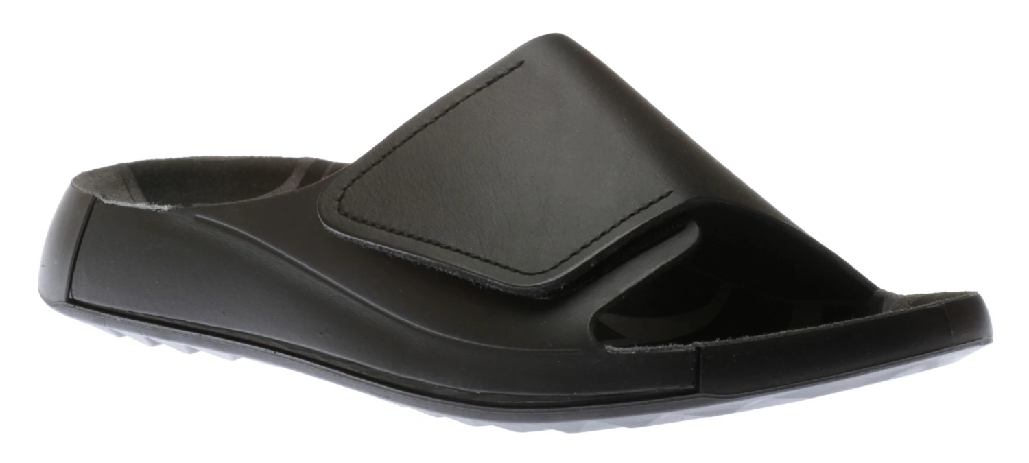 ECCO Men's 2nd Cozmo Black Leather Slide Sandal 3 ECCO Men's 2nd Cozmo Black Leather Slide Sandal