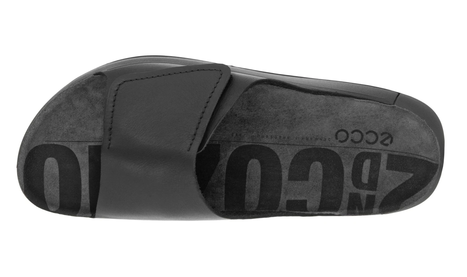 ECCO Men's 2nd Cozmo Black Leather Slide Sandal 4 ECCO Men's 2nd Cozmo Black Leather Slide Sandal - Image 2