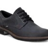 ECCO Turn Black Leather Gore-Tex Waterproof Plain Toe Derby -Walking On A Cloud ecc51017401