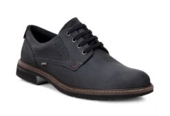 ECCO Turn Black Leather Gore-Tex Waterproof Plain Toe Derby