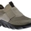 ECCO MX Vetiver Green Leather Mesh Slip-On Sneaker -Walking On A Cloud ecc82024407