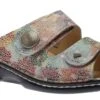 Finn Comfort Sansibar Monet Multicolour Leather Slide Sandal