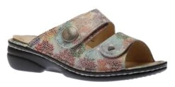 Finn Comfort Sansibar Monet Multicolour Leather Slide Sandal