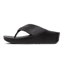 Twiss Black Leather Thong Sandal -Walking On A Cloud fittwiss01a