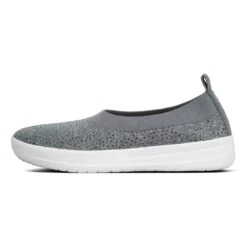 Uberknit Ballerina Crystal Charcoal / Dusty Grey Slip-On Flat -Walking On A Cloud fituberknitcb05a