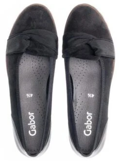 Gabor 54.107.17 Black Suede Leather Ballet Flat -Walking On A Cloud gab54 107 17c