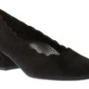 Gabor 92.221.47 Black Suede Leather Scalloped Block Heel -Walking On A Cloud gab92 221 47