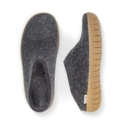Glerups Slip-On Charcoal Rubber -Walking On A Cloud glesliponrs01b