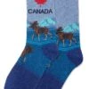 Hotsox Women's Canada Blue Crew Socks -Walking On A Cloud hotcanada