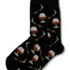 Hotsox Men's Cognac And Cigars Black Crew Socks -Walking On A Cloud hotcognacacigar