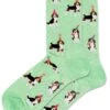 Hotsox Women's Party Beagle Mint Crew Socks -Walking On A Cloud hotpartybeagle