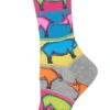 Hotsox Women's Pop Pigs Grey Crew Socks -Walking On A Cloud hotpoppigs