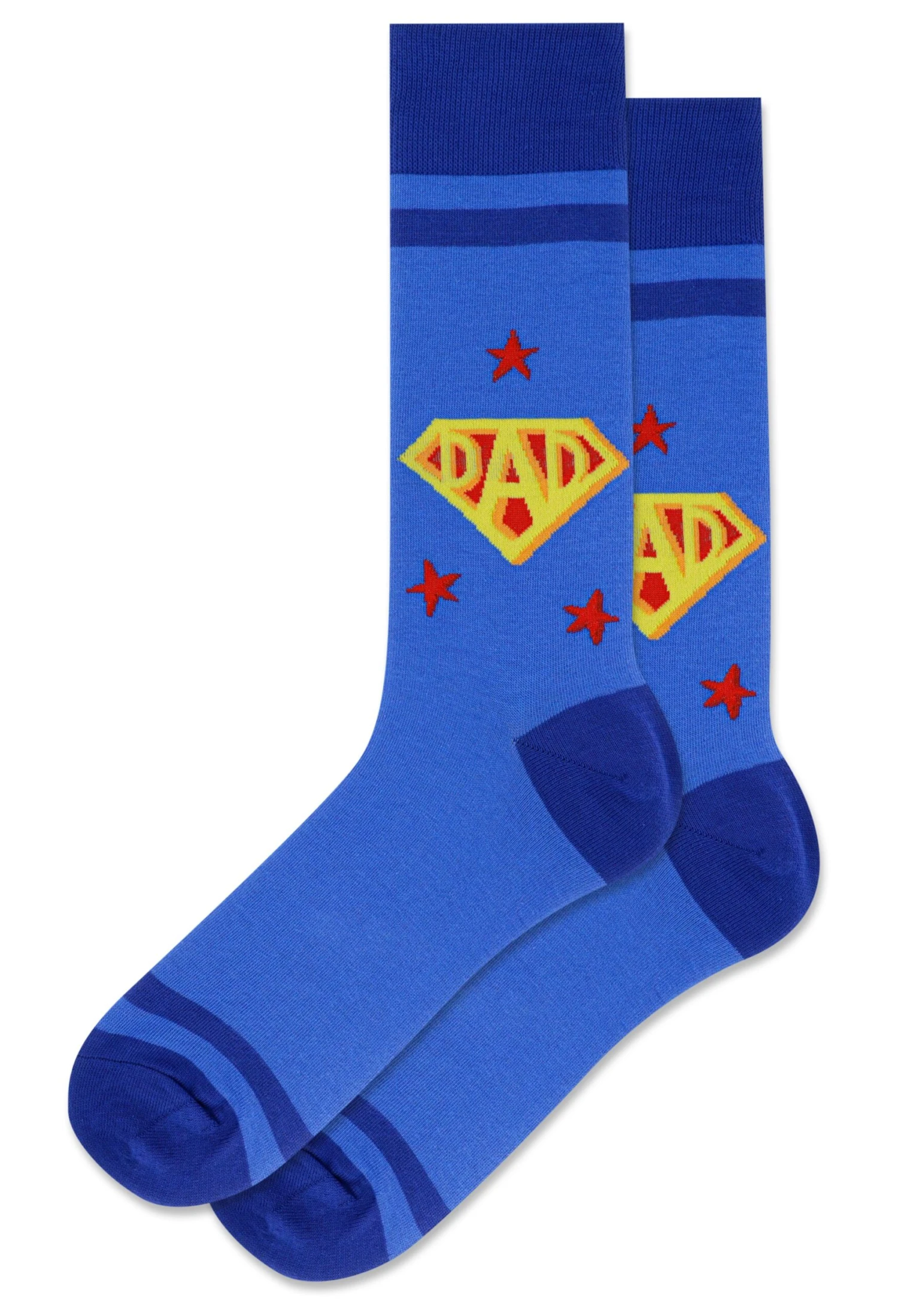 Hotsox Men's Super Dad Blue Crew Socks 3 Hotsox Men's Super Dad Blue Crew Socks