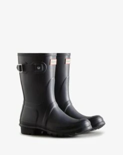 Hunter Women's Original Black Short Rain Boot -Walking On A Cloud hunw2375801c